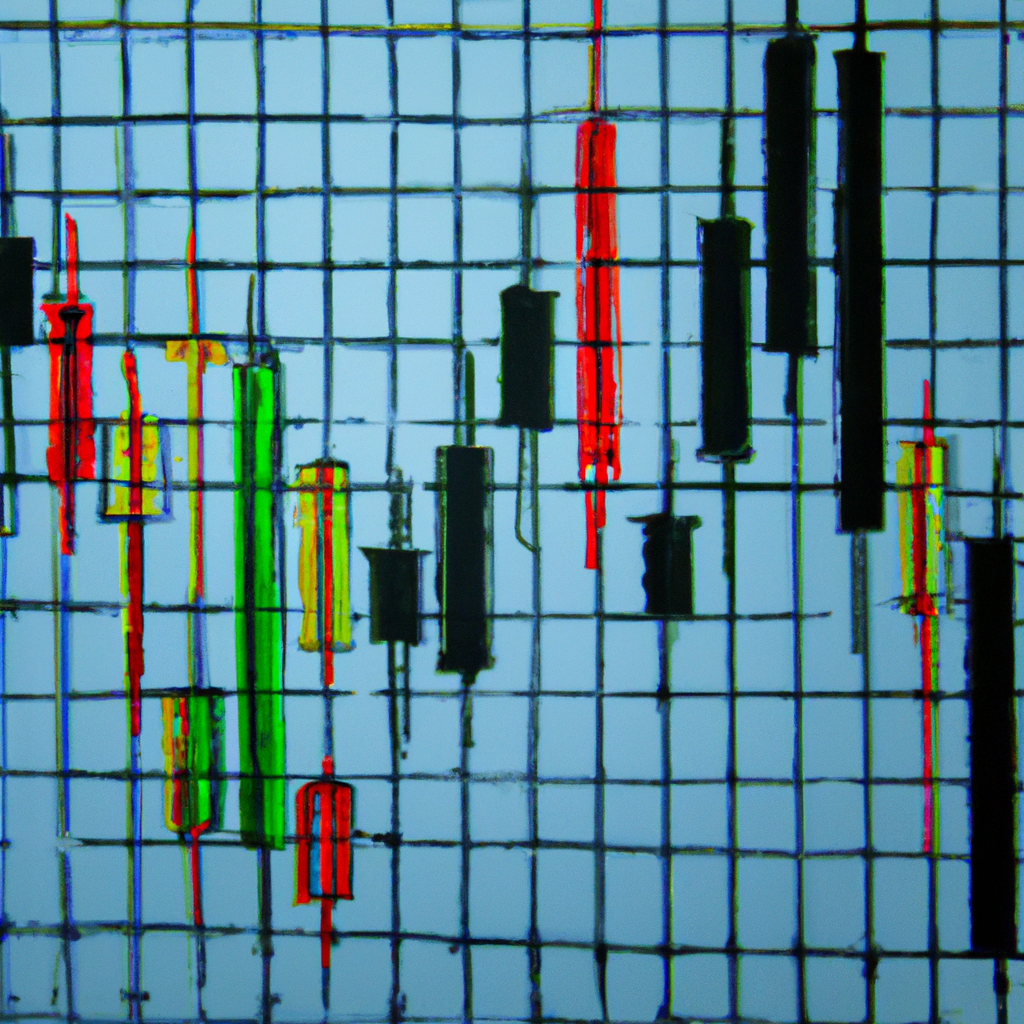 A candlestick chart displaying various patterns.