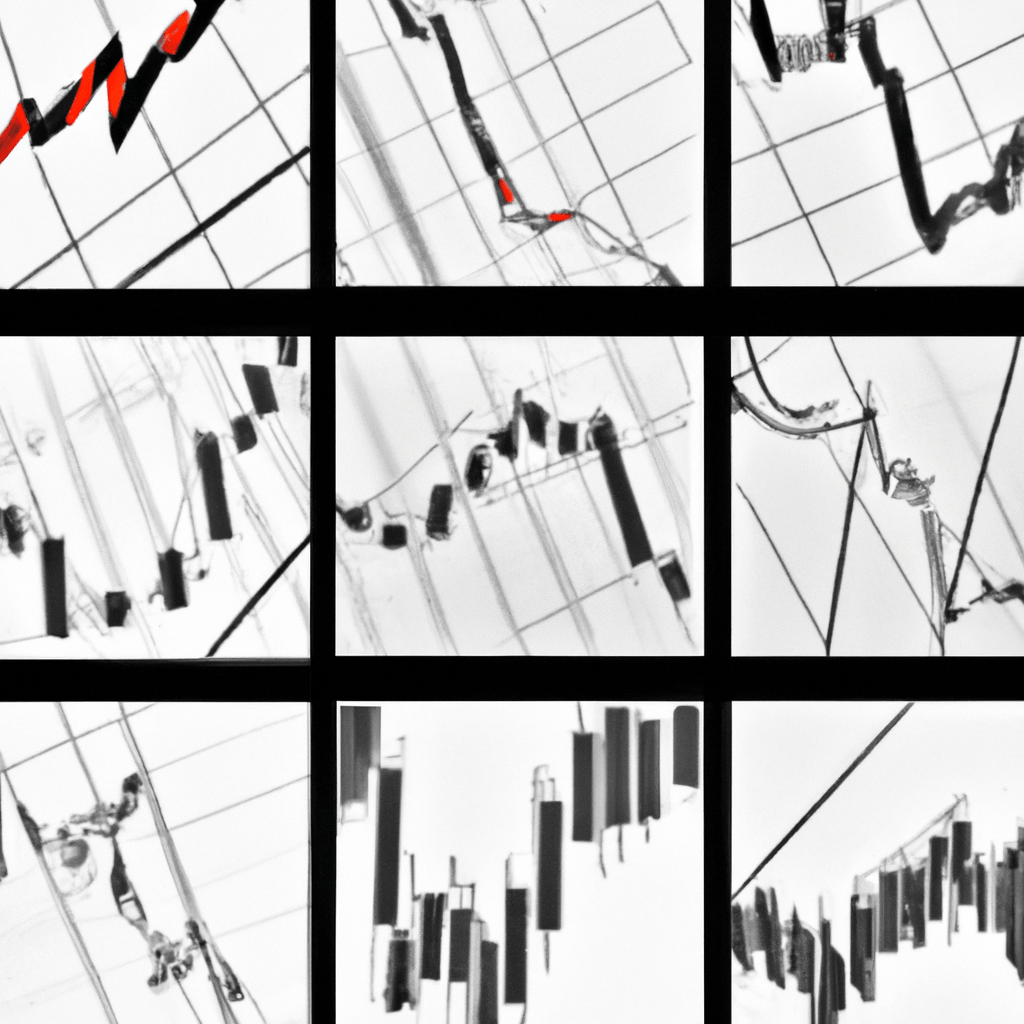 A collage of colorful trading charts.