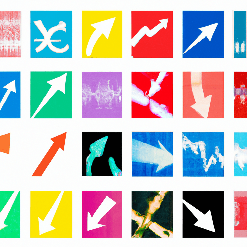 A collage of different colored arrows representing various forex signals.
