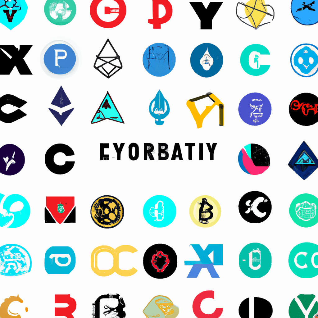 A collage of different cryptocurrency logos.