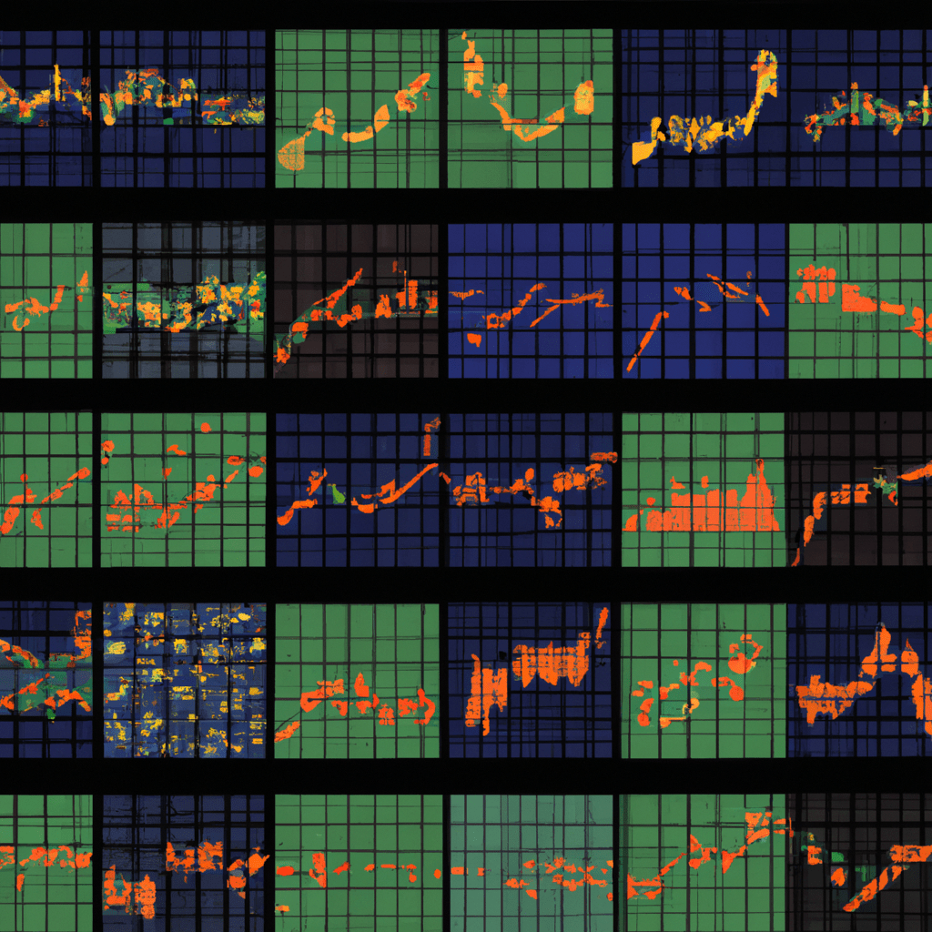 A collage of different types of charts and graphs representing forex trading signals.