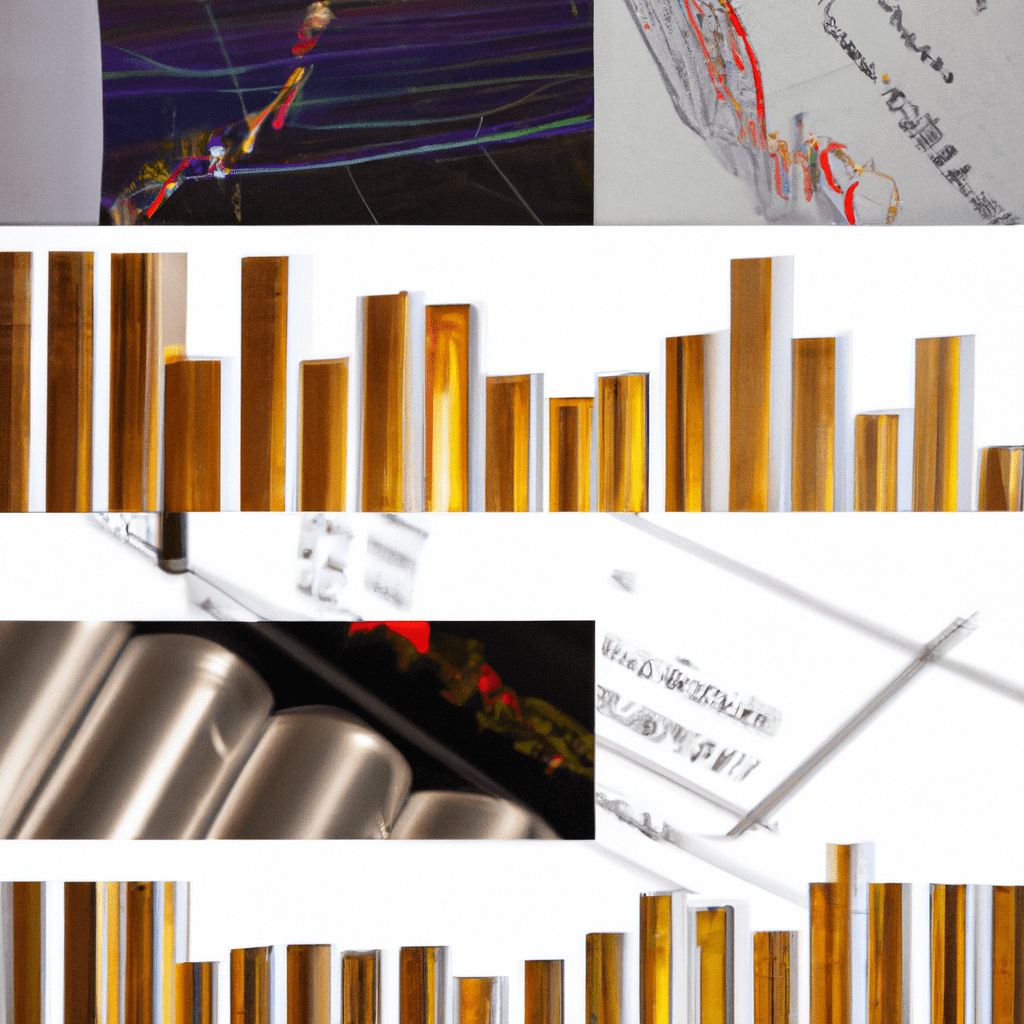 A collage of gold, silver, and oil futures indices charts with upward trending lines representing potential trading opportunities.