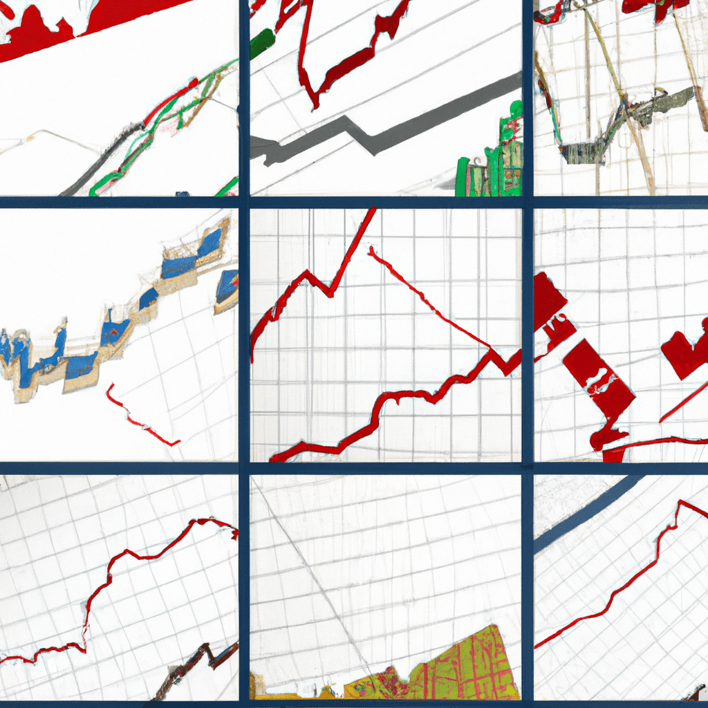 A collage of stock market charts.