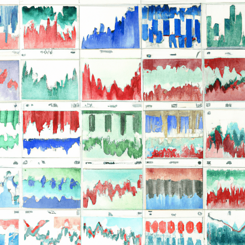 A collage of various forex charts.