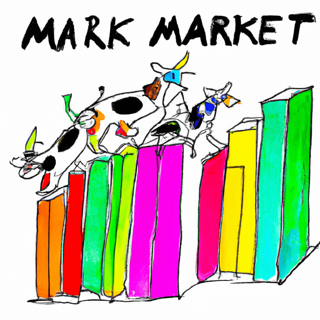 A colorful and dynamic stock market.