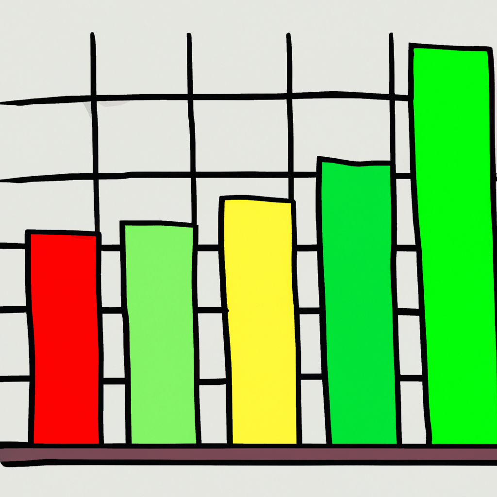 A colorful bar graph representing the performance of the six sectors indices.