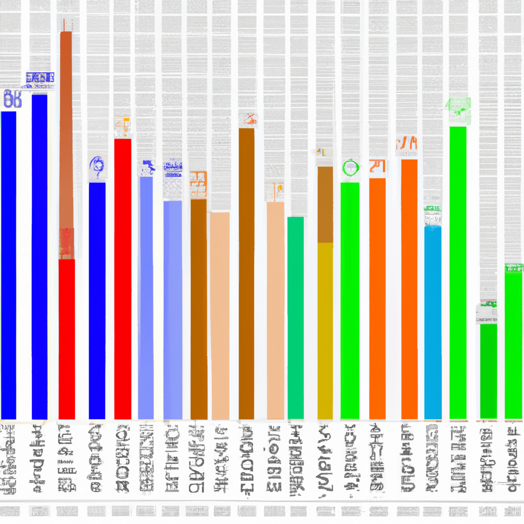 A colorful bar graph showing the performance of various stock market indices.