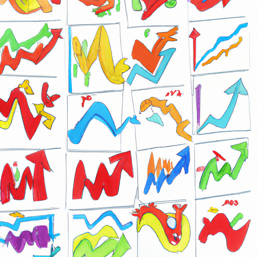 A colorful collage of trading charts.