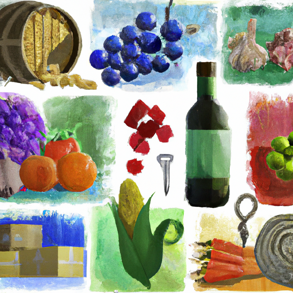 A colorful collage of various commodities.