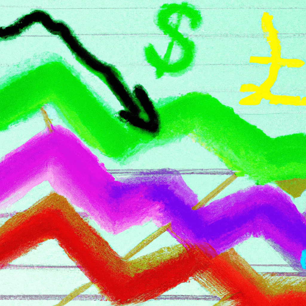 A colorful graph showing fluctuating currency prices.