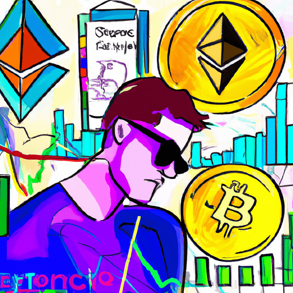 A colorful image of a person surrounded by various cryptocurrencies, charts, and trading indicators, symbolizing the complexity and potential of crypto trading.