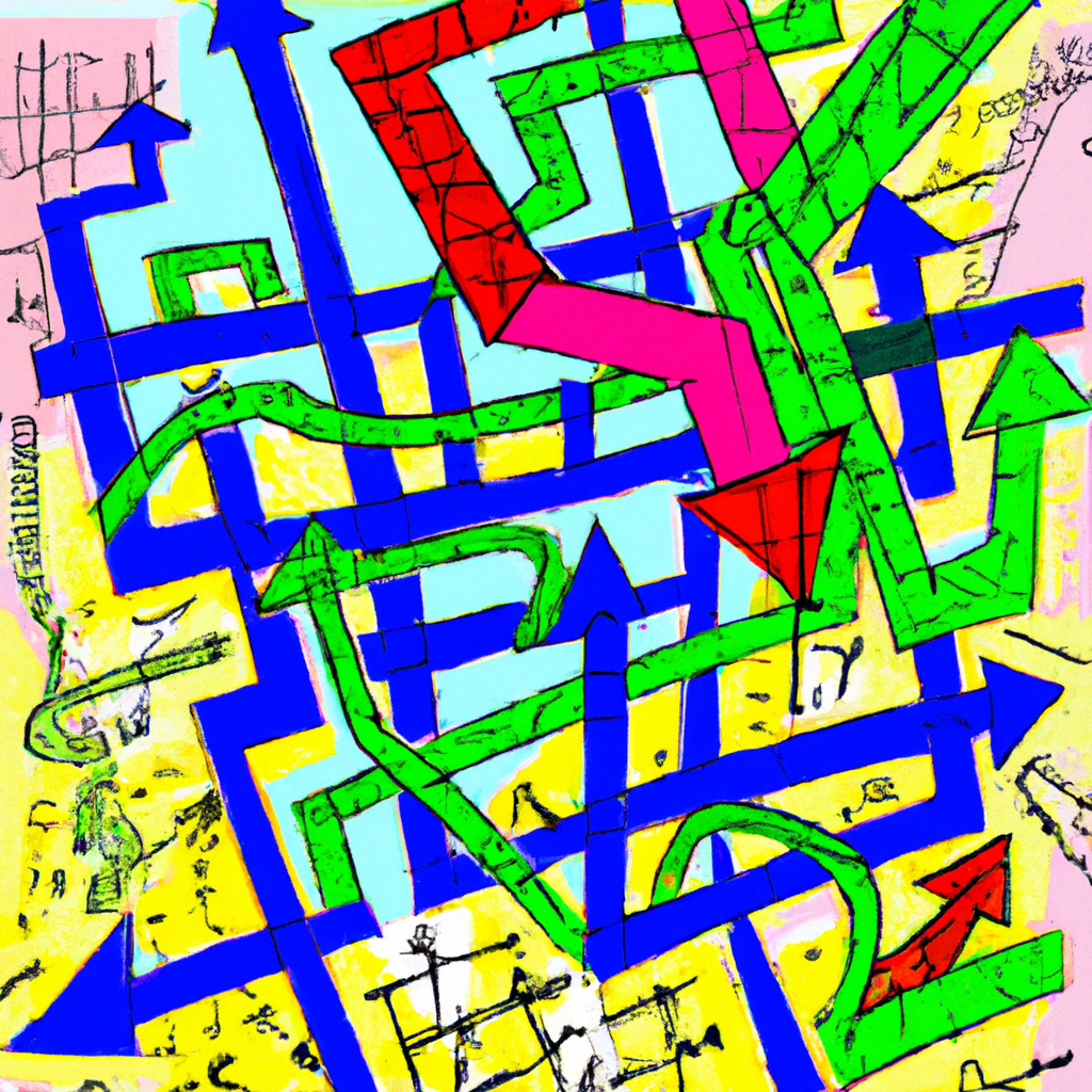 A colorful maze of interconnected arrows representing the complex nature of financial derivatives and futures contracts.