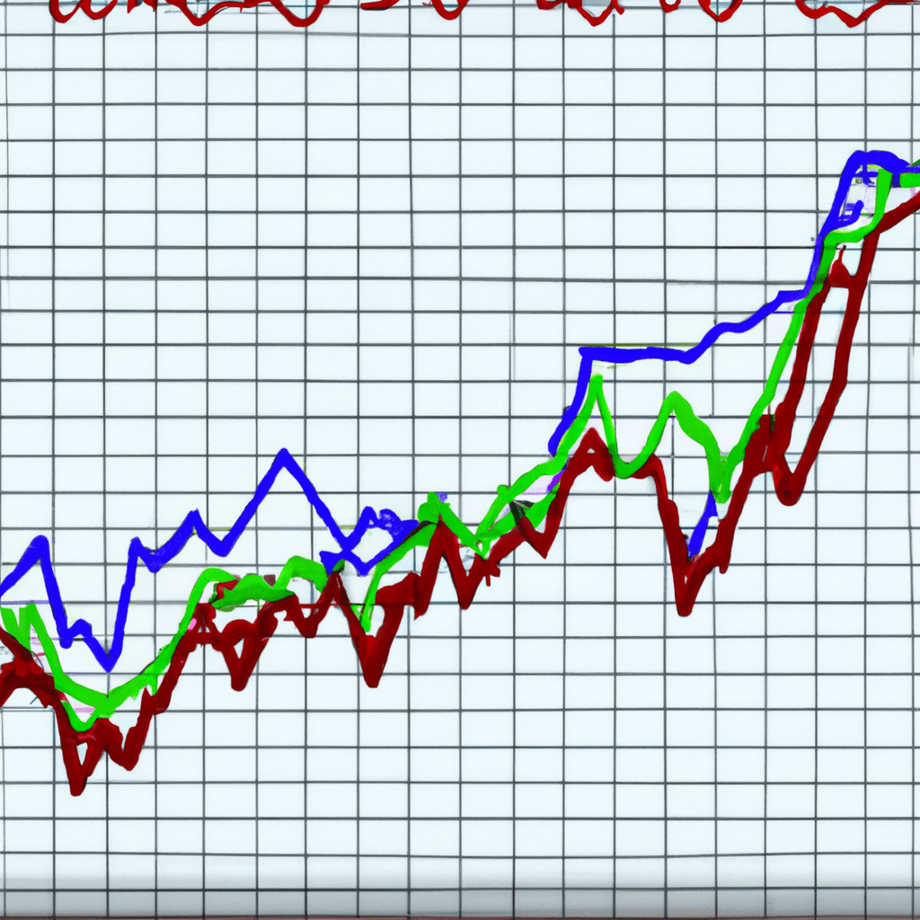 A colorful stock market graph chart.