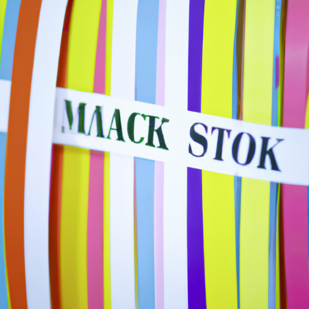 A colorful stock market ticker tape.