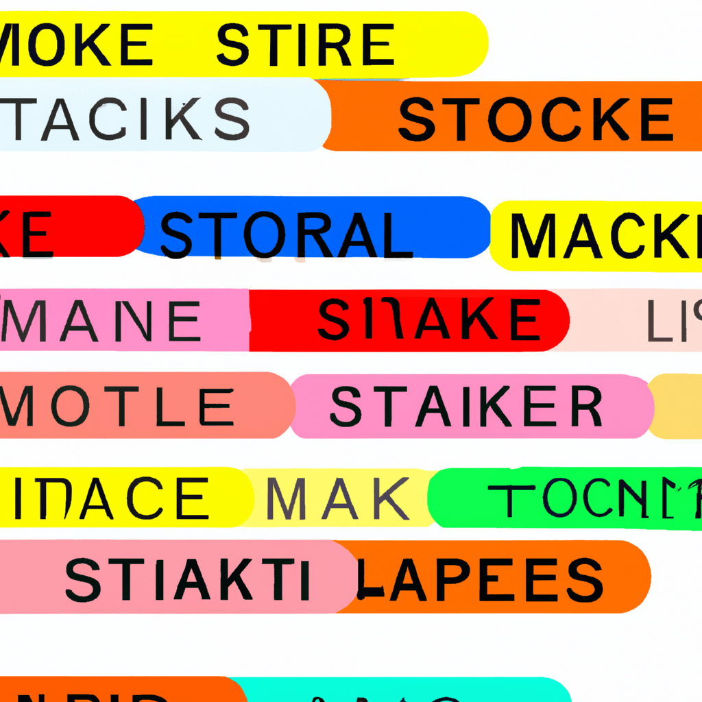 A colorful stock market ticker tape.