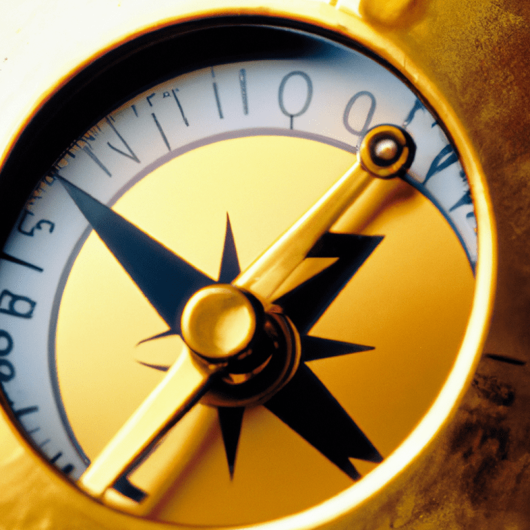 a golden compass pointing towards oil po 1024x1024 90852468