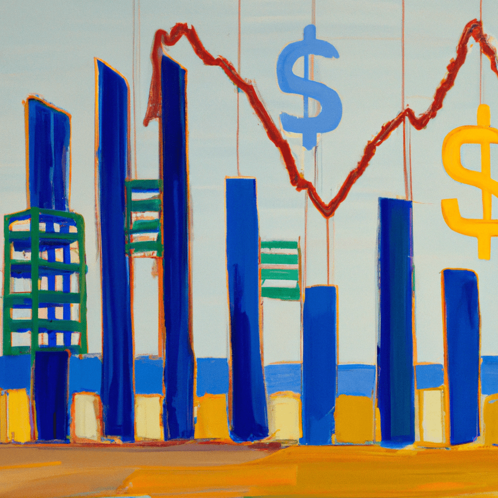 A graph depicting the steady rise of blue-chip stocks amidst a backdrop of a stable economy.