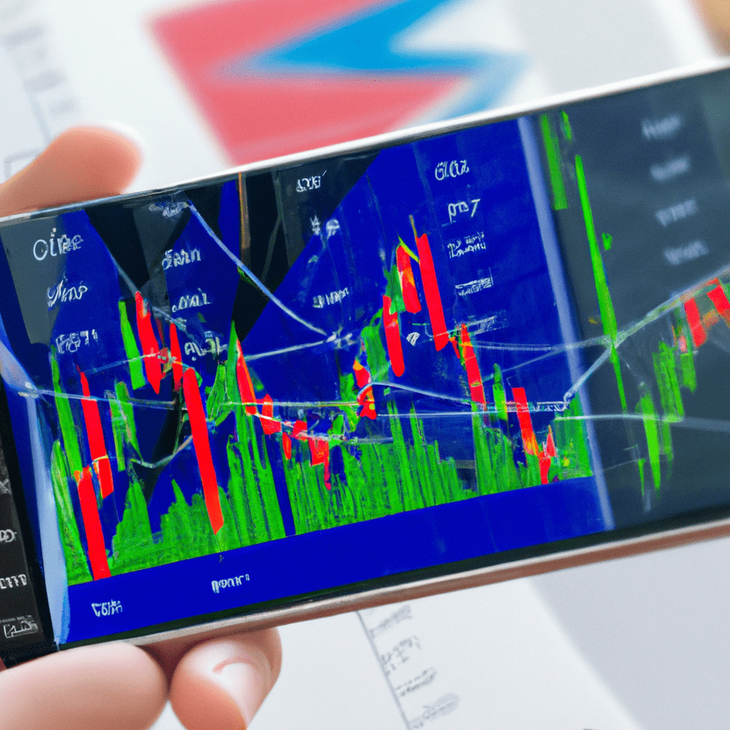 A person analyzing forex charts on a mobile device.