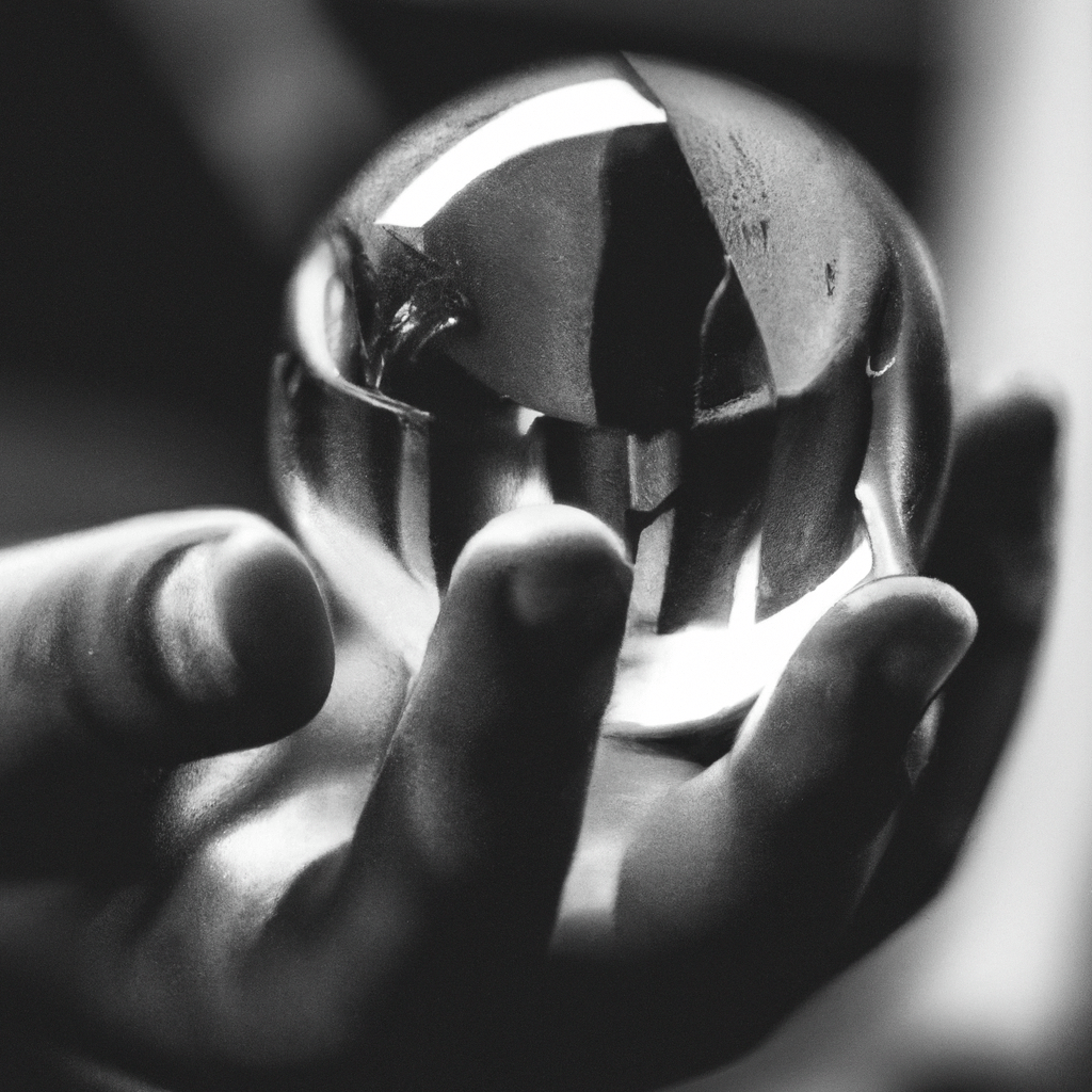 A person holding a crystal ball.