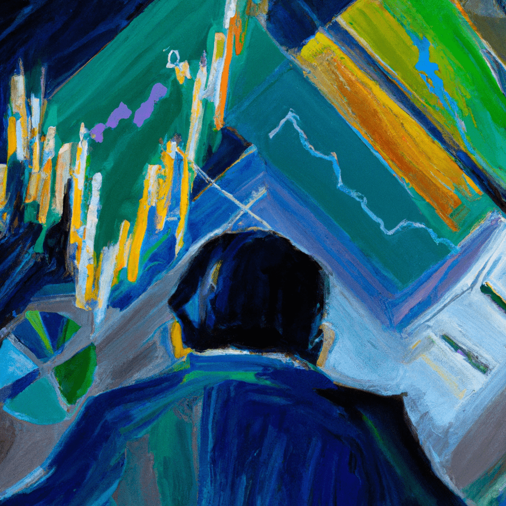 A person surrounded by financial charts and graphs, studying and analyzing data on futures contracts and options trading.