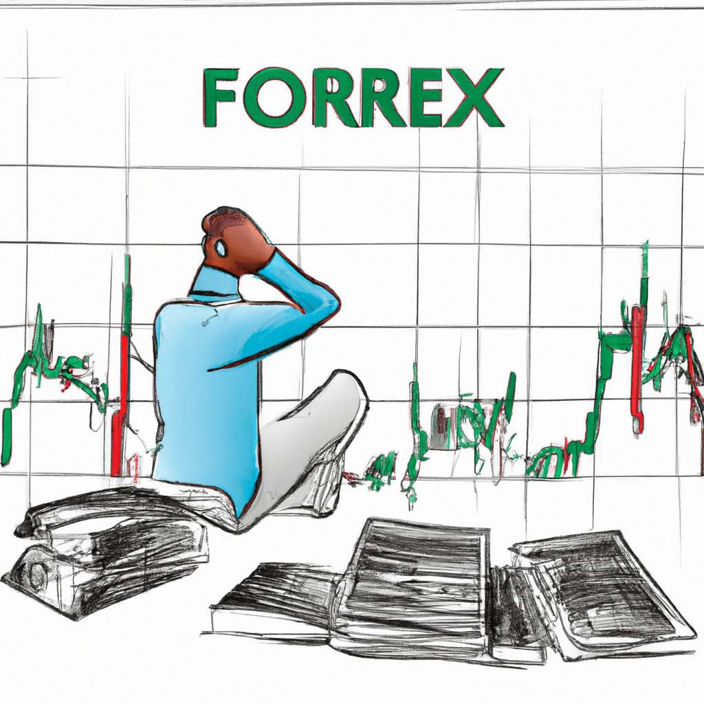 A person surrounded by forex charts.