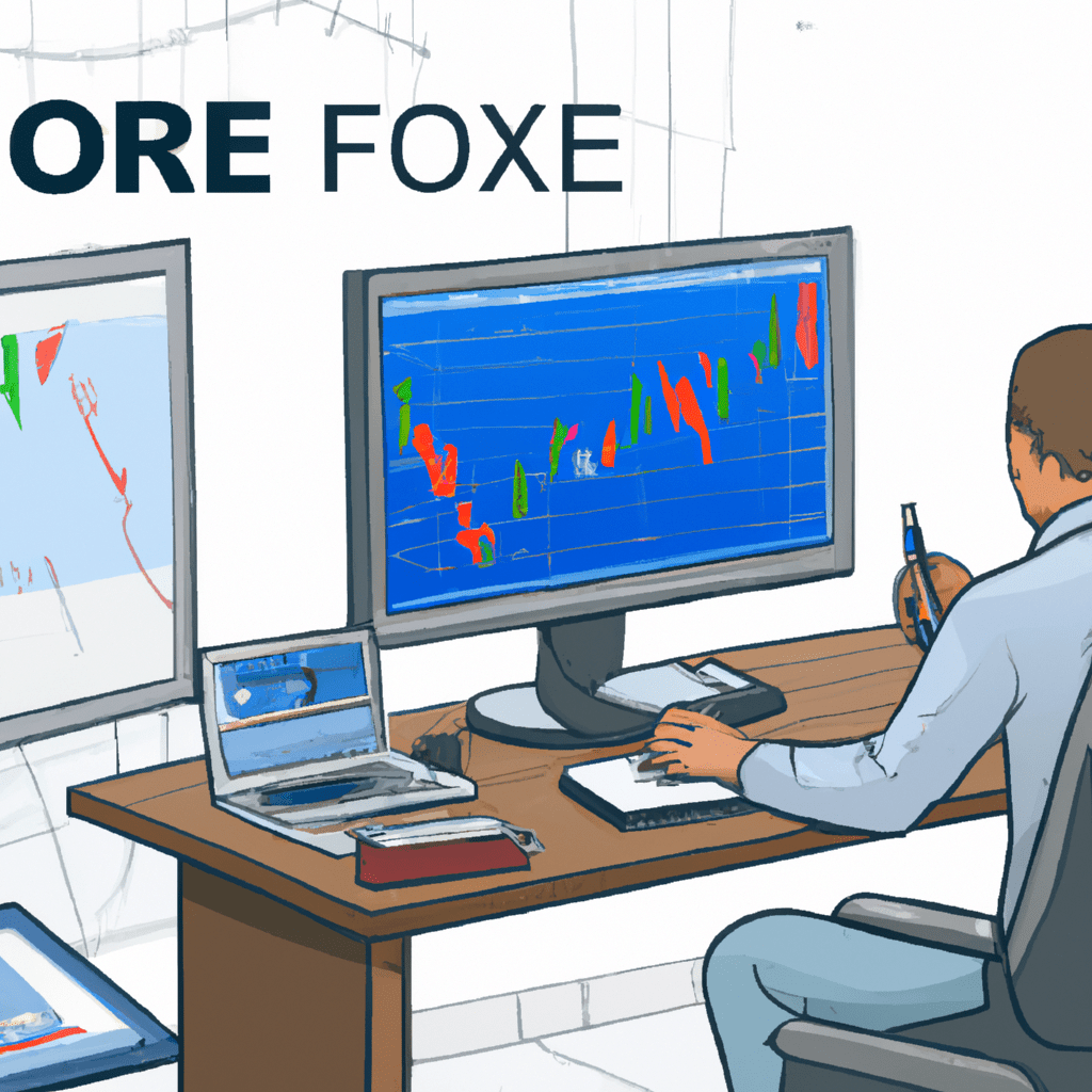 A person using forex tools and charts to analyze market trends.