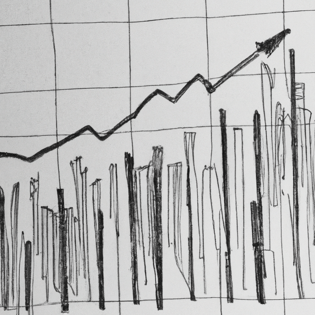 A stock market graph with various indexes.
