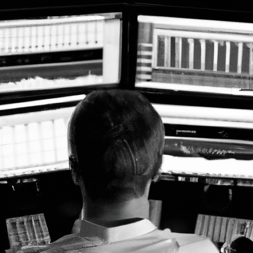 A trader analyzing forex signals on multiple screens.