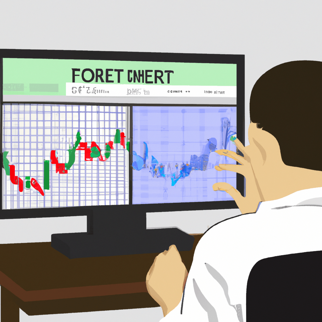 A trader looking at a computer screen with various forex signals displayed.