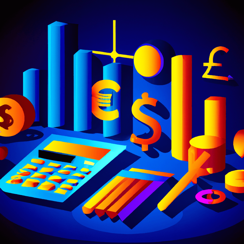 A vibrant and dynamic image depicting currency symbols and charts, surrounded by various trading tools and resources.