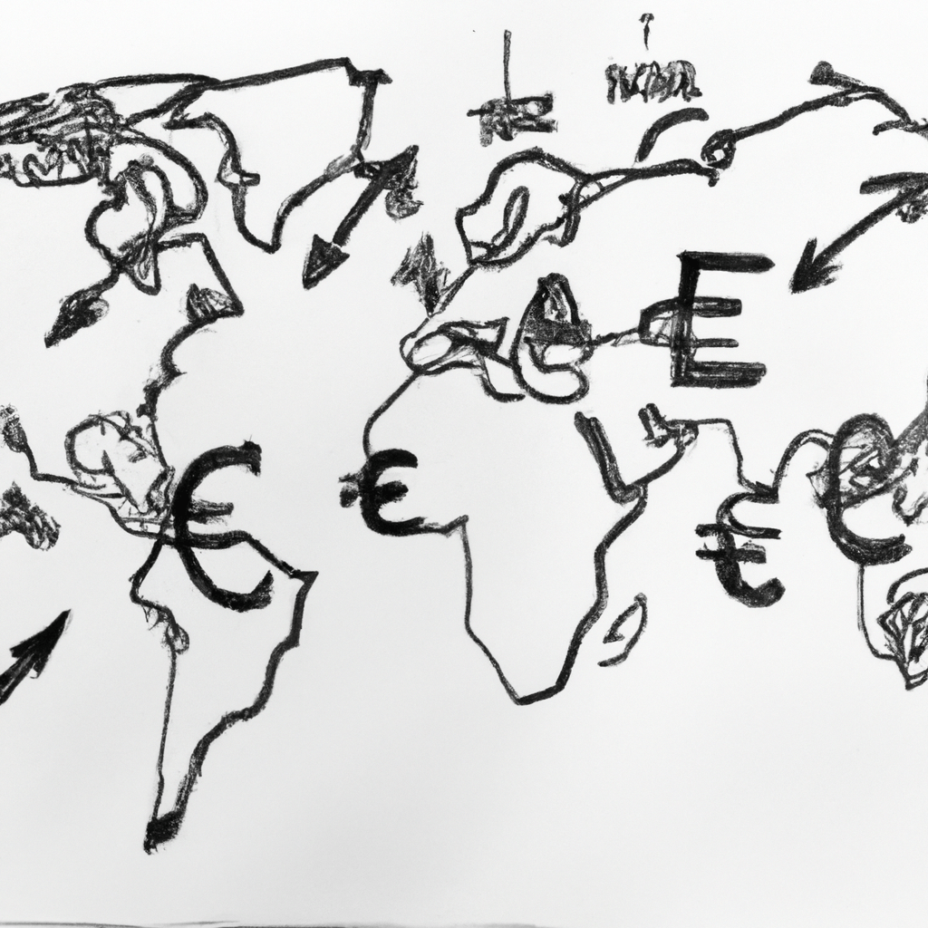 An image of a global currency map with arrows indicating the buying and selling of currencies by various participants in the foreign exchange market.