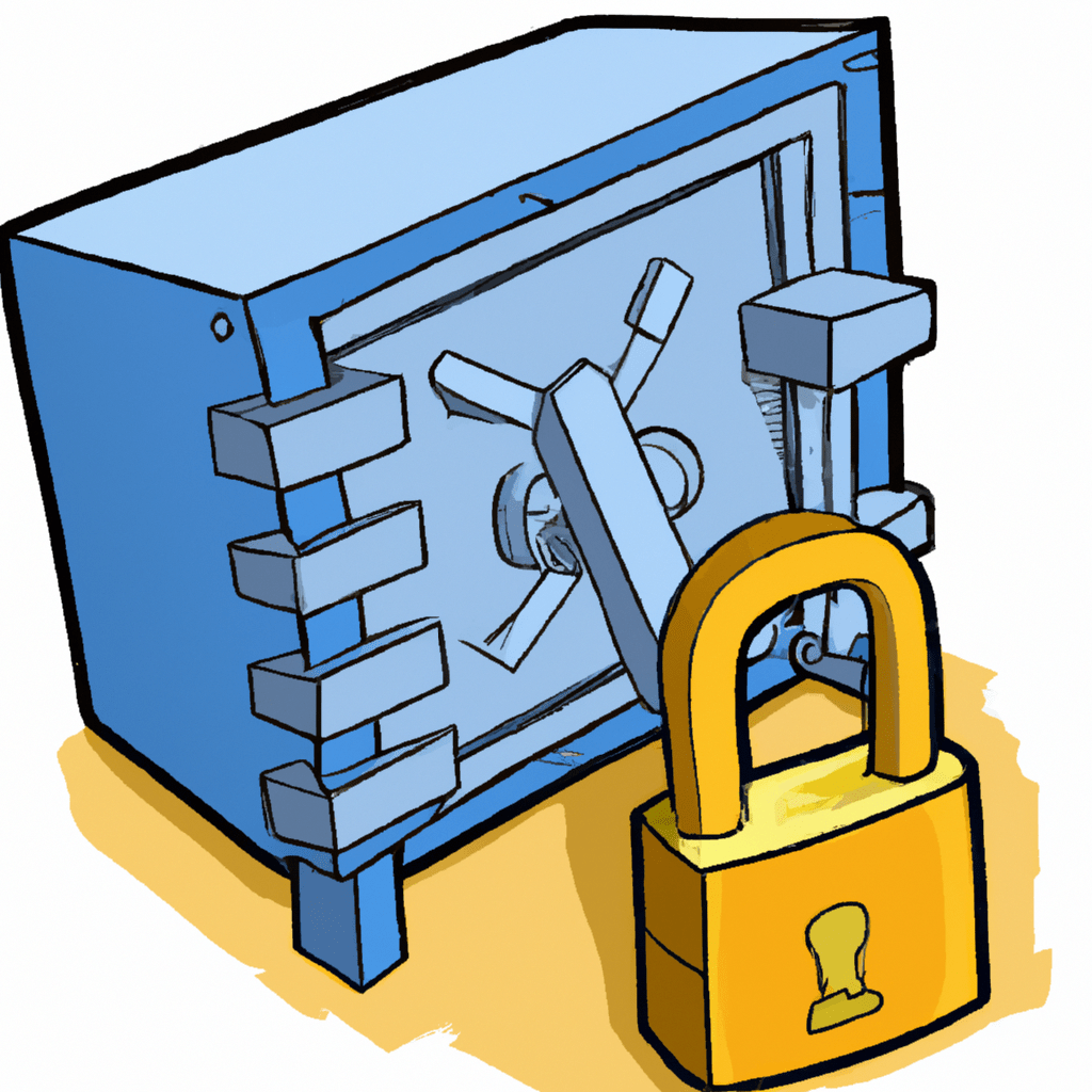 An image of a golden padlock unlocking a vault filled with blue-chip stocks.